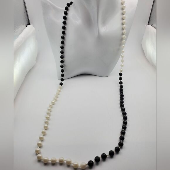 Black and white tie affair necklace‎ N1004 - Picture 1 of 4